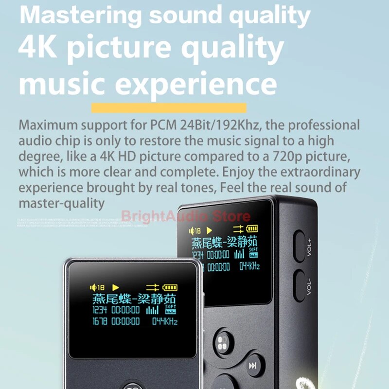 Xduoo X2S Hi-Res Lossless Mini Portable Music MP3 Player DSD APE FLAC WAV AIFF WIMA AAC DSD128 PCM 24Bit/192K dunu. 