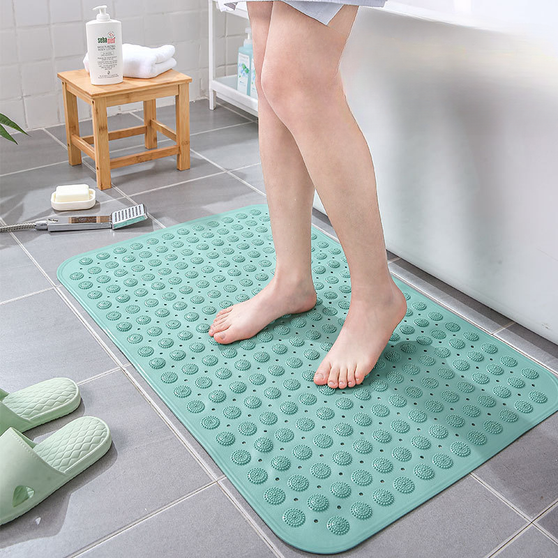 Square Bathroom Mat Nonslip Suction Cup blue 【予約受付中】