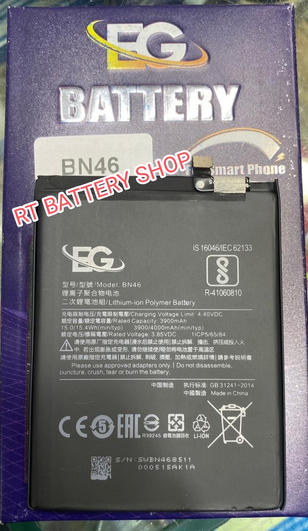 BG - BN46 Battery For Xiaomi Redmi Note 8 Redmi Note 8T Redmi 7 Redmi Y3 Capacity 4000mAh High Quality Phone Replacement Battery