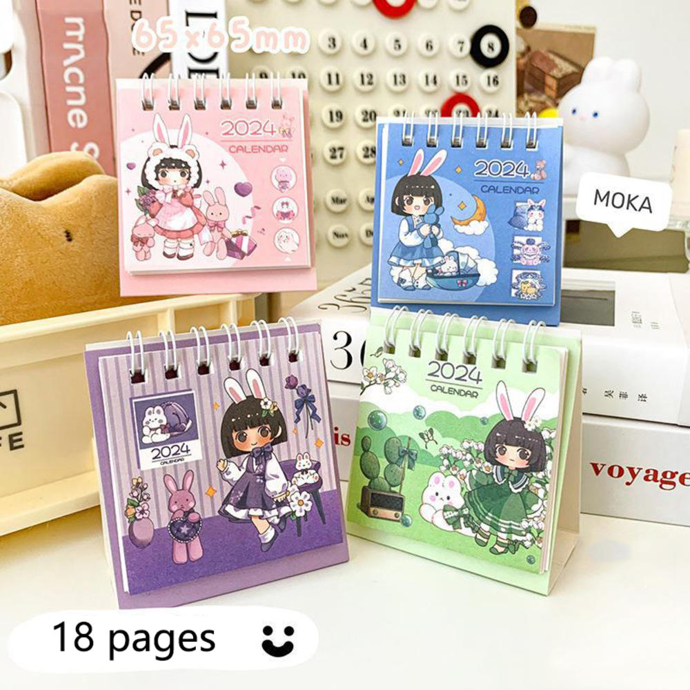 2024 Desktop Mini Small Desk Calendar Anime Sanrioed Girl New Year Calendar. 