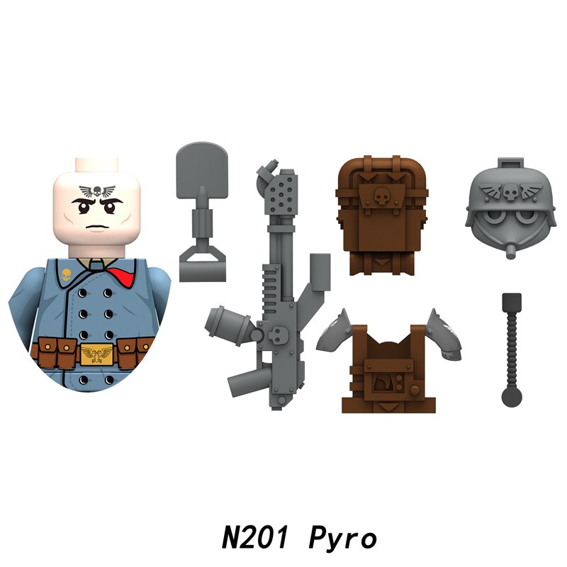 N201-204 Military Games Mini Model Doll Psyker Pyro Soldier Sergeant Action Figures Building Block Bricks Toys For Children. 