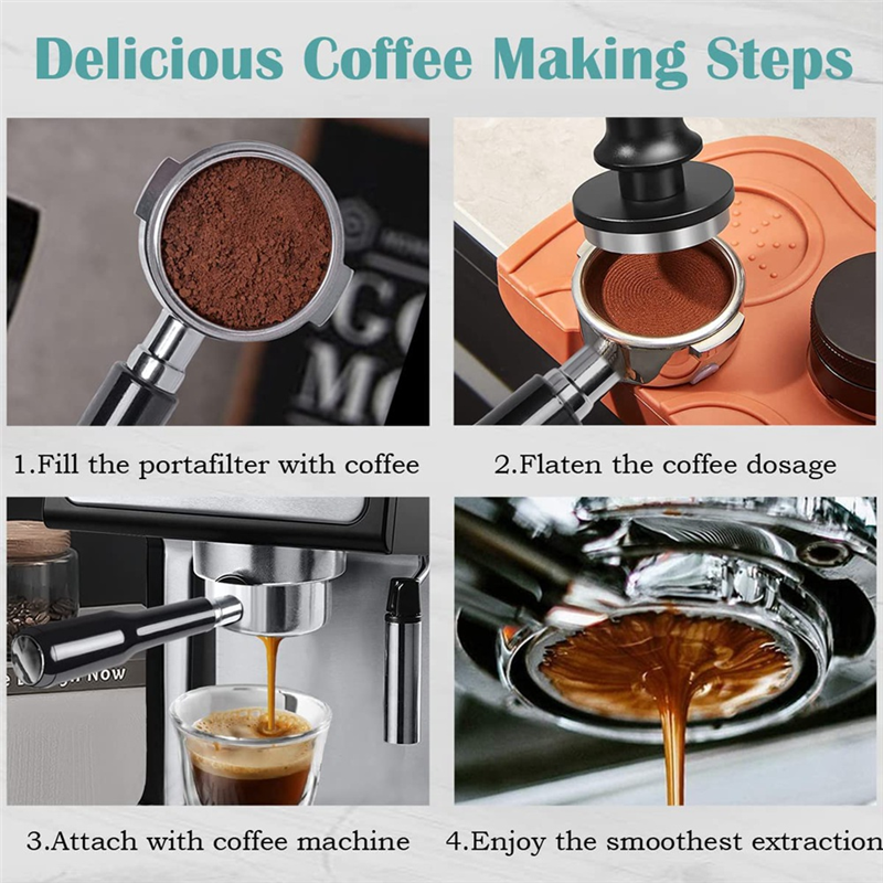 51mm Bottomless Portafilter 2 Ears for Delonghi ECP3420/EC155/BCO430/EC260, Espresso Portafilter Accessories. 