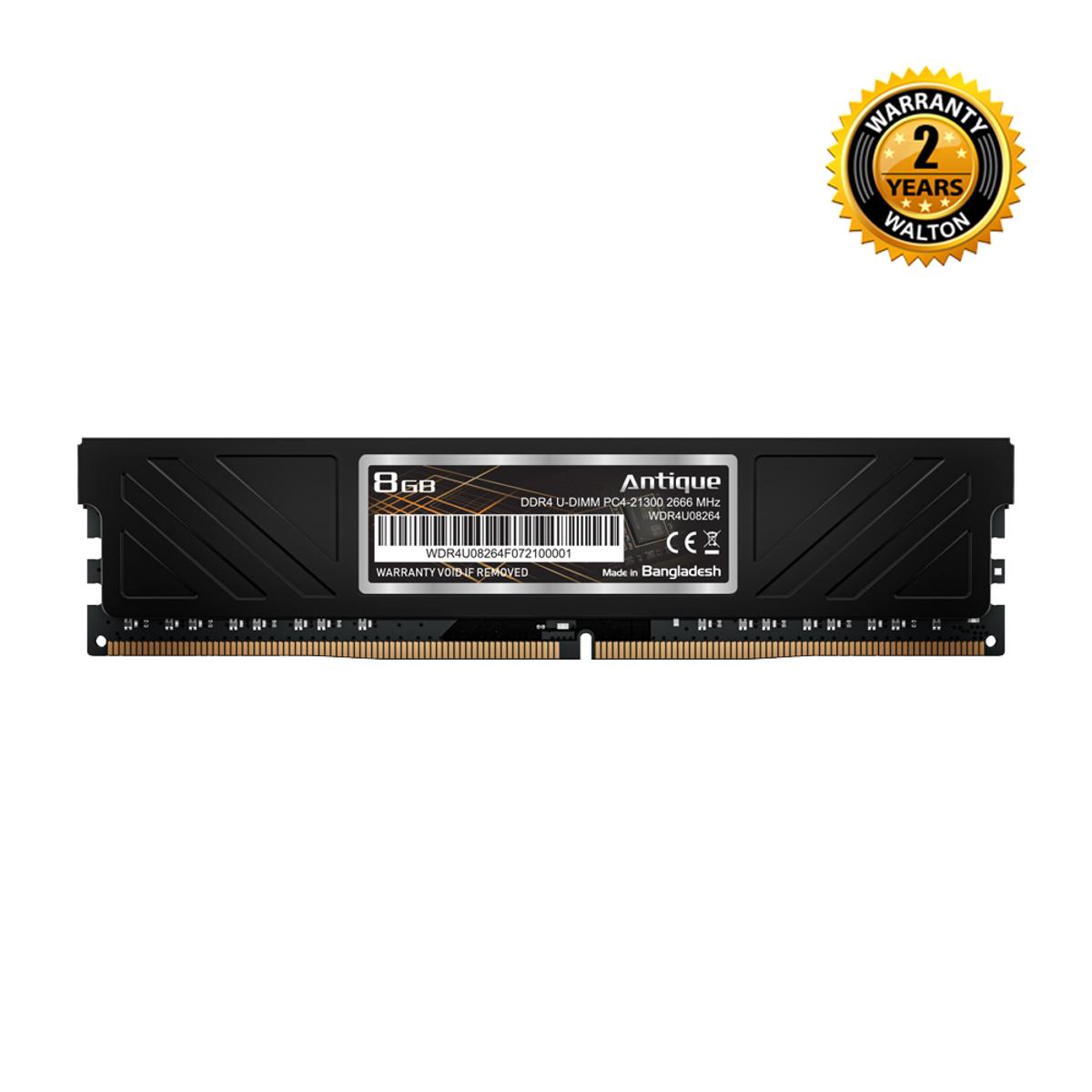 Walton Antique 8GB DDR4 2666 MHz Desktop RAM Solidly Constructed Metal Heatsink