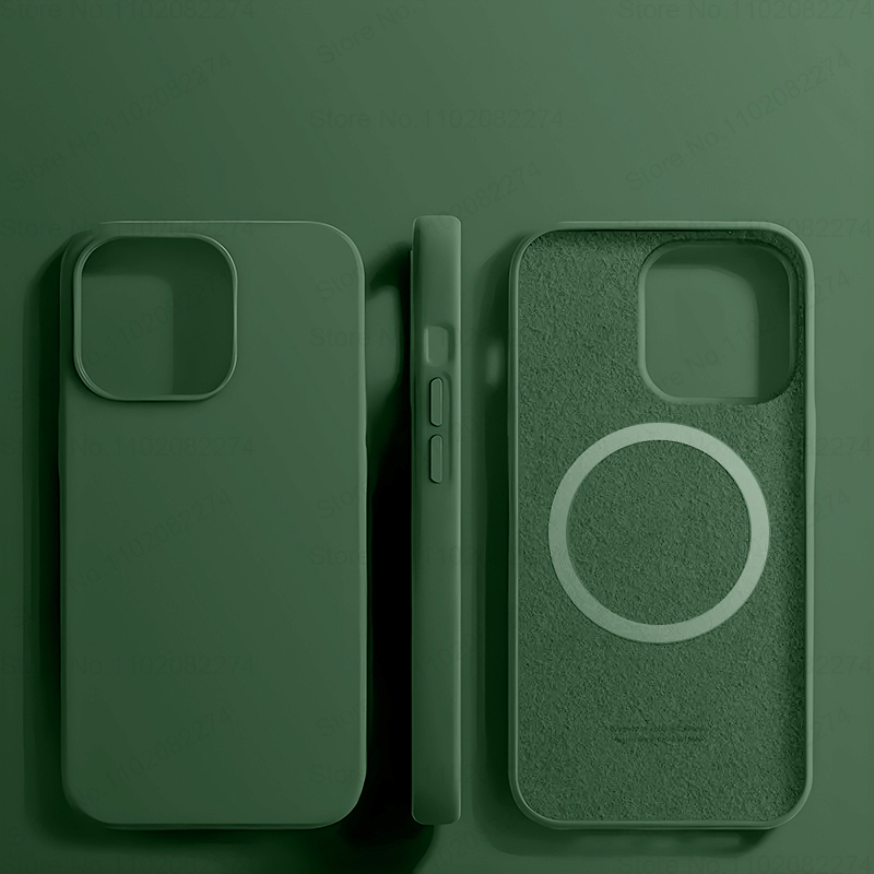 Original Liquid Silicone Magnetic Case For iPhone 15 14 11 12 13 Pro Max For Magsafe Case Wireless Charge Soft Cover Accessories