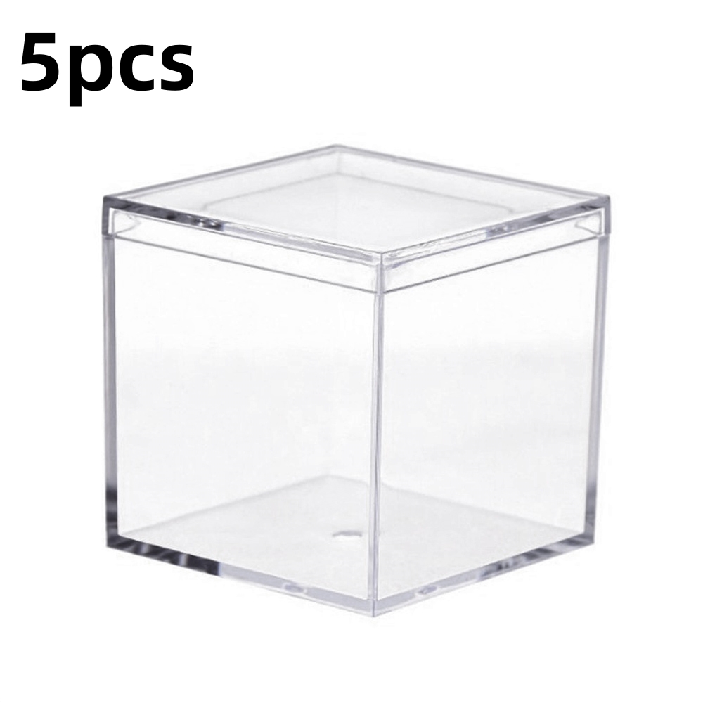 1/3/5pcs Clear Acrylic Candy Box Transparent Plastic Square Cube Box Chocolate Packaging Storage Containers Display Box. 