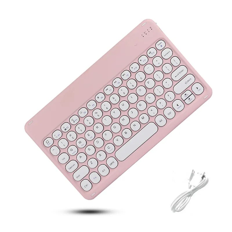 For iPad Keyboard Rechargeable Wireless Bluetooth-compatible Spanish French Korean Keyboard For iOS Android Windows Phone Tablet. 