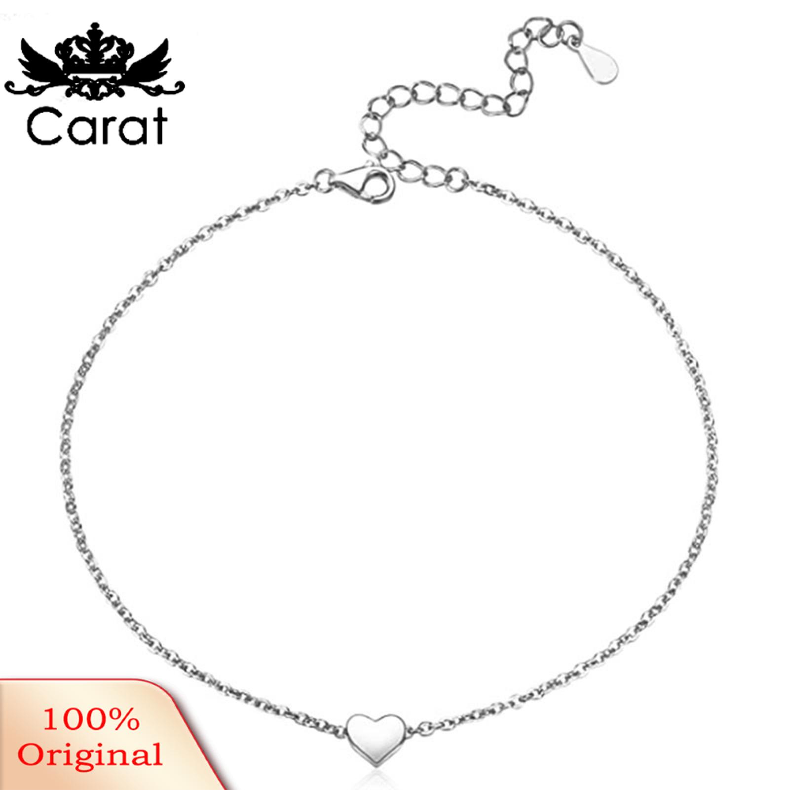 Carat Ankle Bracelet Adjustable Women Love Heart Pendant Ankle Chain Beach Bracelet