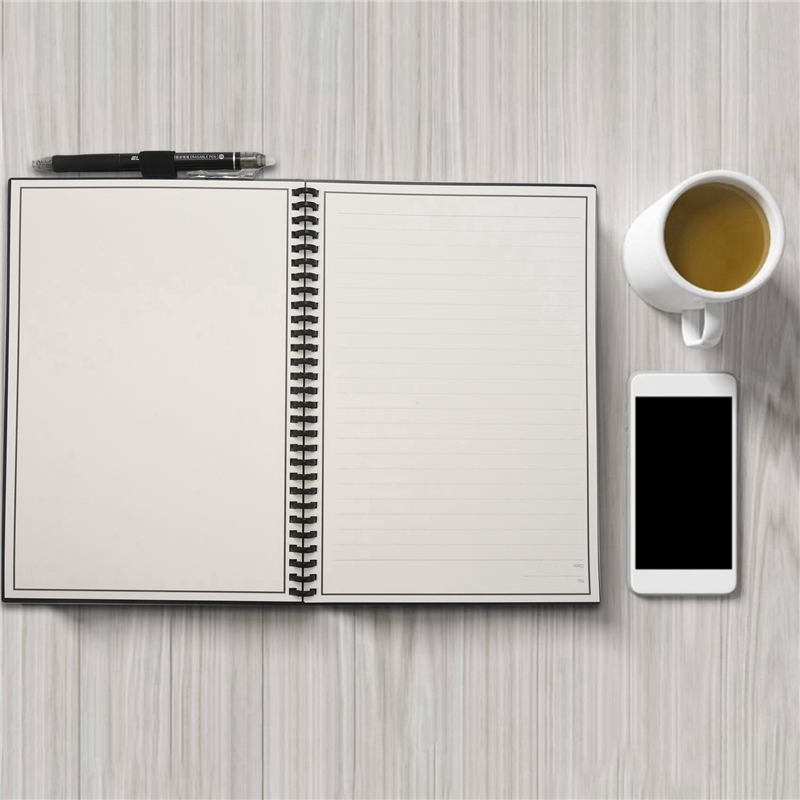 2X 2.0 Microwave Erasable Notebook Paper Reusable Smart Wirebound Notebook Cloud Storage Flash Storage,(B5). 