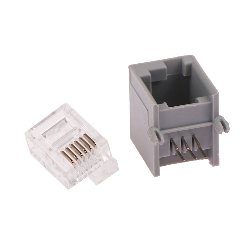 10PCS/lot RJ11 RJ12 Connector 6P6C Right buckle Left buckle Cable Plug Crystal head for Telephone DIY EV3 NXT. 