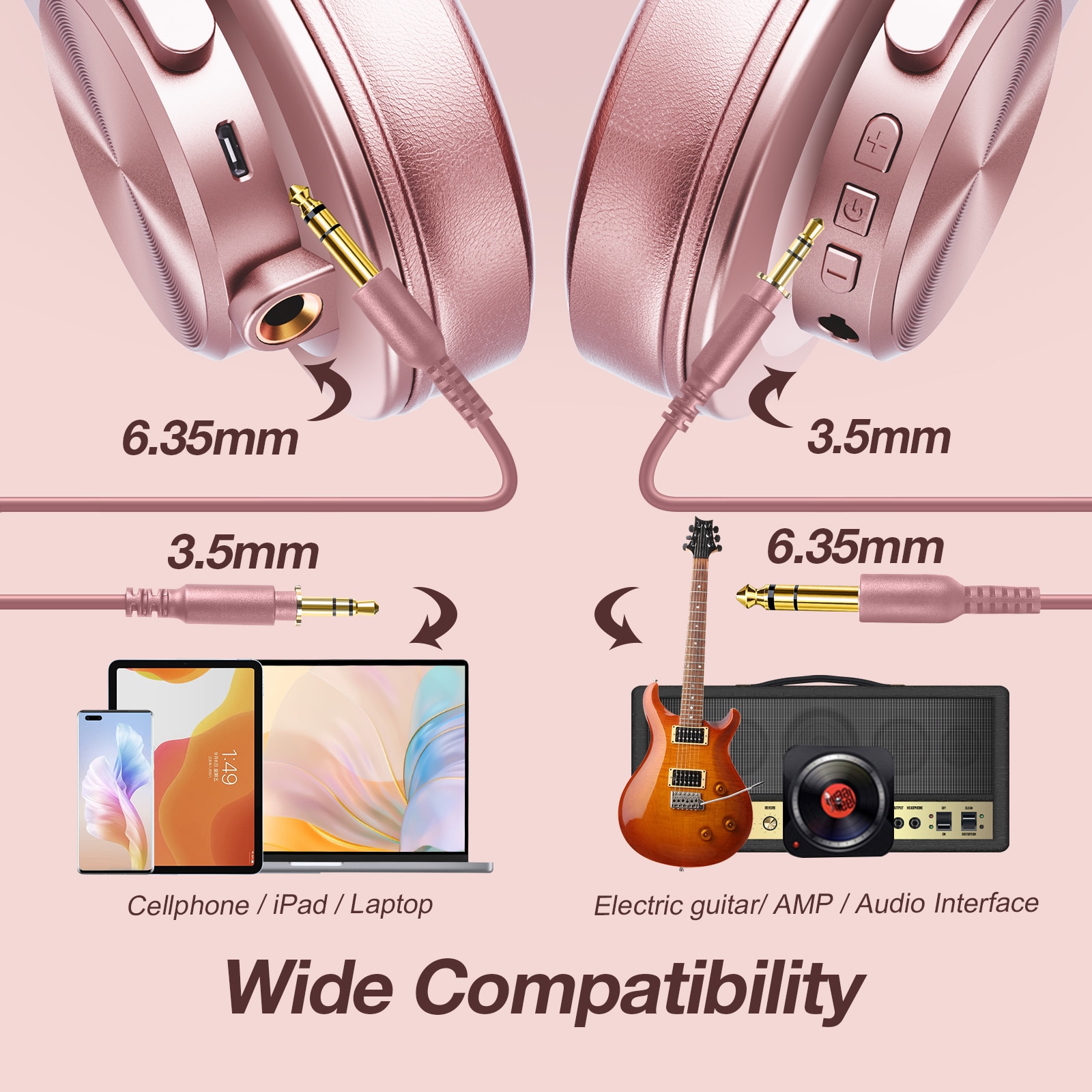 Oneodio A70 Wireless Headphones Bluetooth 5.2 Earphone Over Ear Handsfree Headset With Microphone For Phone PC Computer Office. 