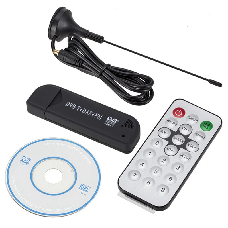FULL-High Quality USB2.0 Digital DVB-T SDR+DAB+FM TV Tuner Receiver SDR TV Stick RTL2832U+ FC0012