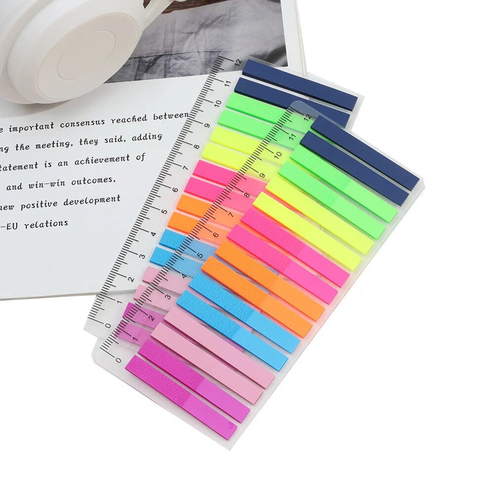KindFuny 320 Sheets Transparent Sticky Notes Self-Adhesive Posted It Annotation Books Bookmarks Memo Pad Index Tabs Stationery. 