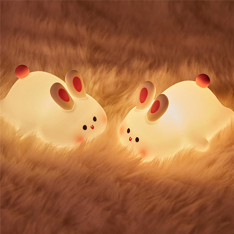 Big Face Rabbit Light LED Portable Rechargeable Bunny Lamp Night Light for Baby Nursery USB Dimmable Rabbit Night Lamp Easy Install Easy to Use. 