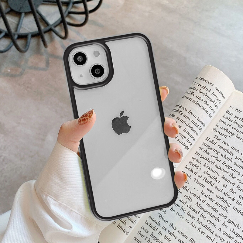 Candy Shockproof Silicone Bumper Phone Case For iPhone 16 15 14 happy11 12 13 Pro Max XS XR 8 7Plus Transparent Protection Back Cover