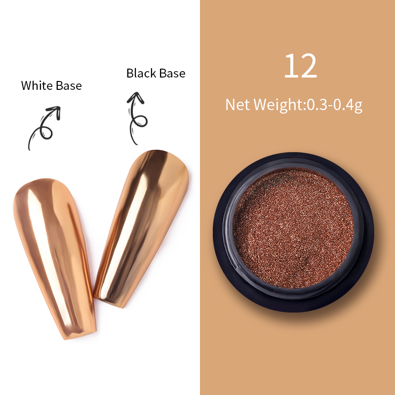 Nail Solid Mirror Powder Rose Gold Silver Colors Air Cushion Magic Pen Glitter Chrome Metallic Effect Pigment Decoration