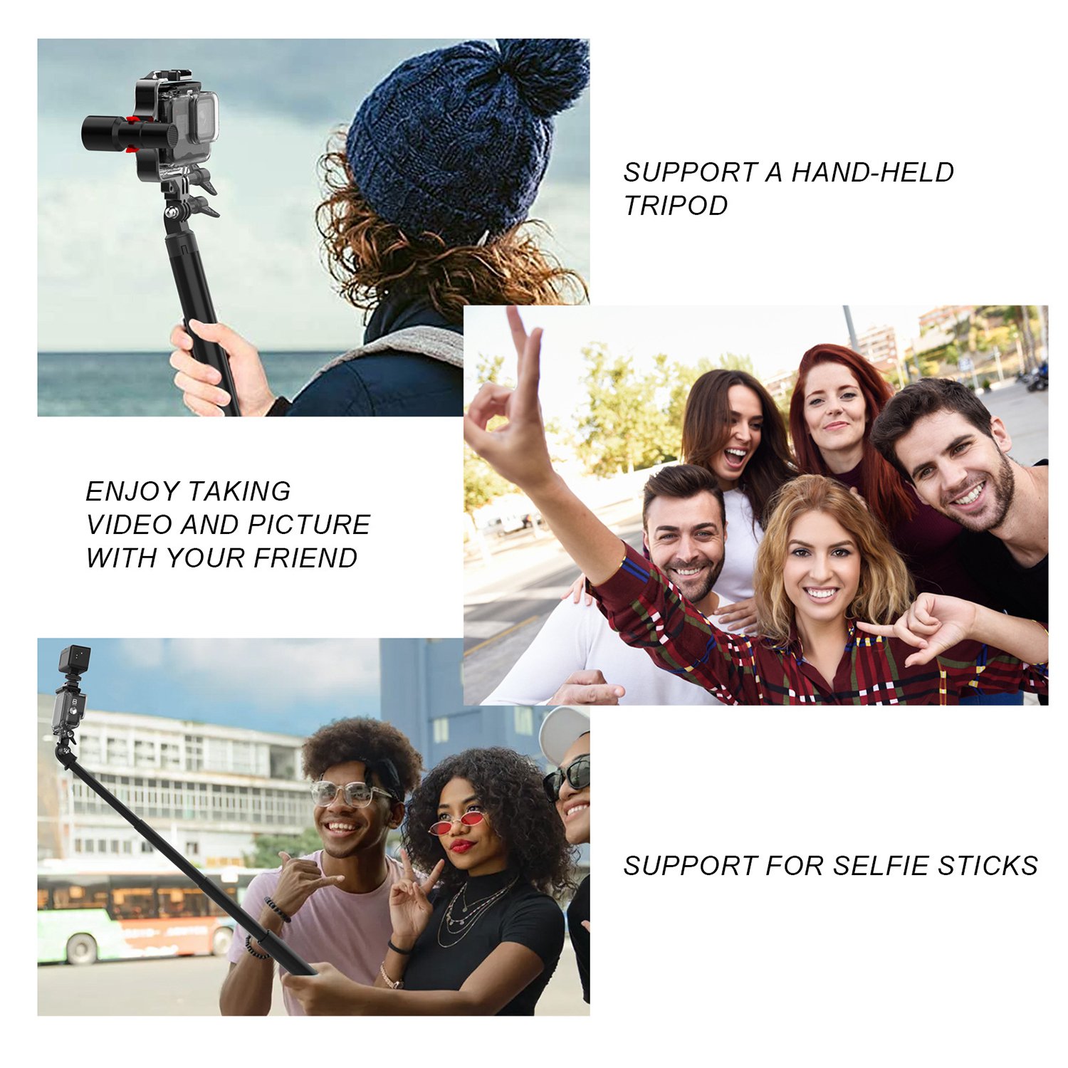 Camera Fill Light Diving Light Metal Frame with Cold Shoe Mount for GoPro Hero 11 10 9 8 7 Dji Action 3 Camera Mount. 