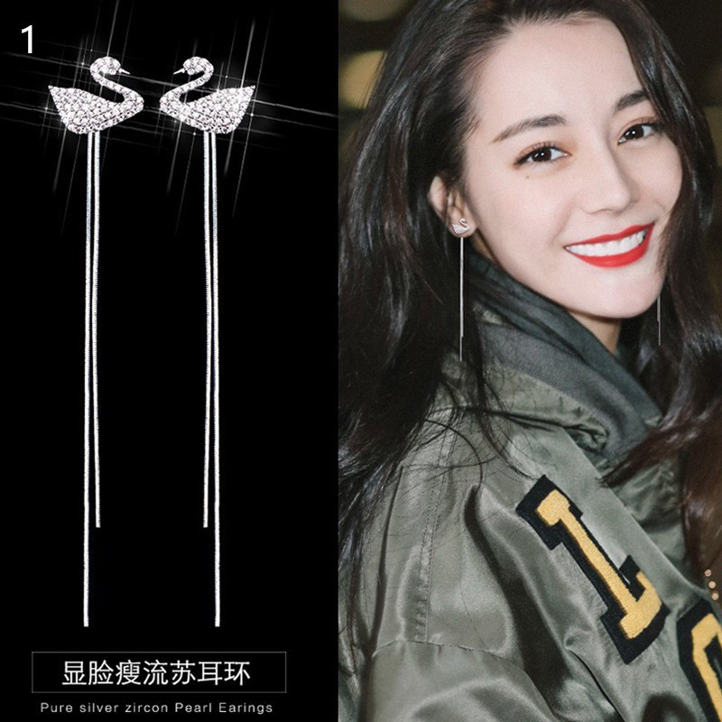 Fashion Crystal Pearl Tassel Earrings