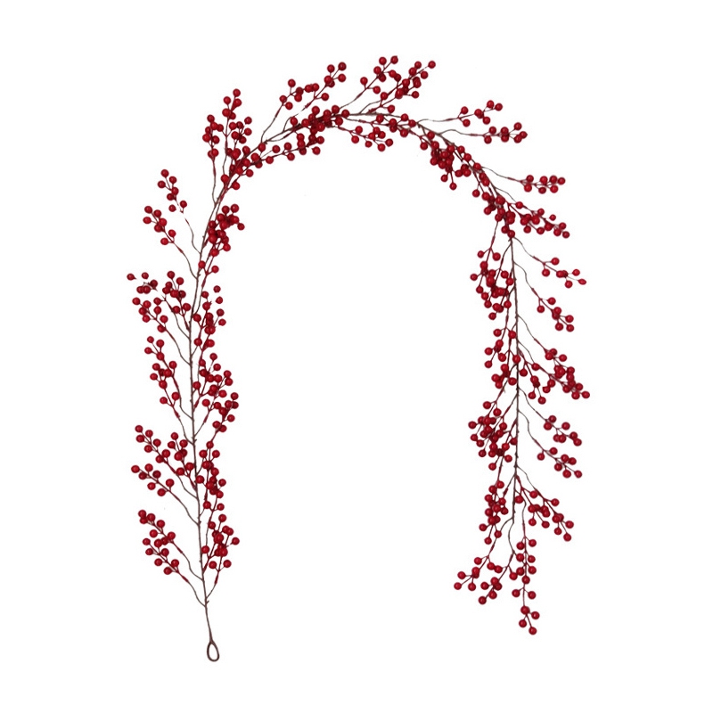 6.39FT Red Berry Christmas Garland,Flexible Artificial Berry Garland for Fireplace Decoration for Winter Christmas Decor(null)