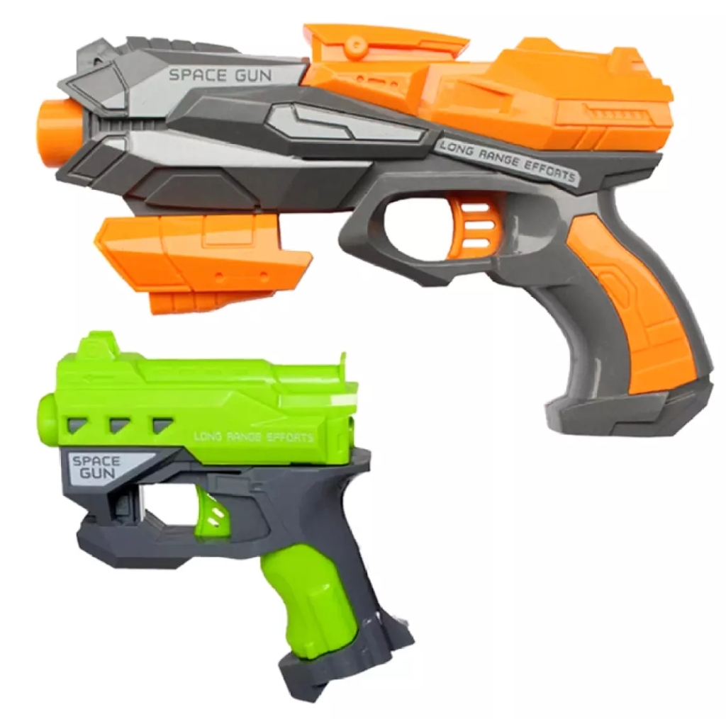 2 Pcs Competition Soft Nerf G.un Space G.un Bundle With 8 PCs Nerf Bullets 3 Eva Soft Target Set Toys For Kids for enojoyong the game. 