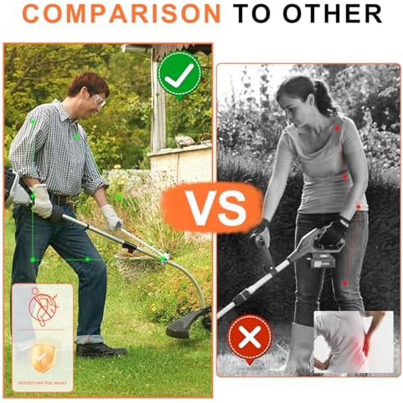 Trimmer Handle, Ergonomic Trimmer Handle, Handle Extension with Stand Clamp,Multifunctional Garden Lawn Mower Handle Durable Easy Install. 
