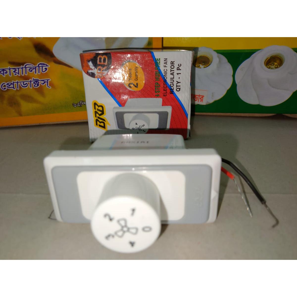 BRB Premium Electronic Fan Regulator Capacitor Dropping Long Life No Humming Noise 4 Steps Speed Control AC 220V 100W for Lovely and Other Ceiling fans - Multi Plug - multi plug
