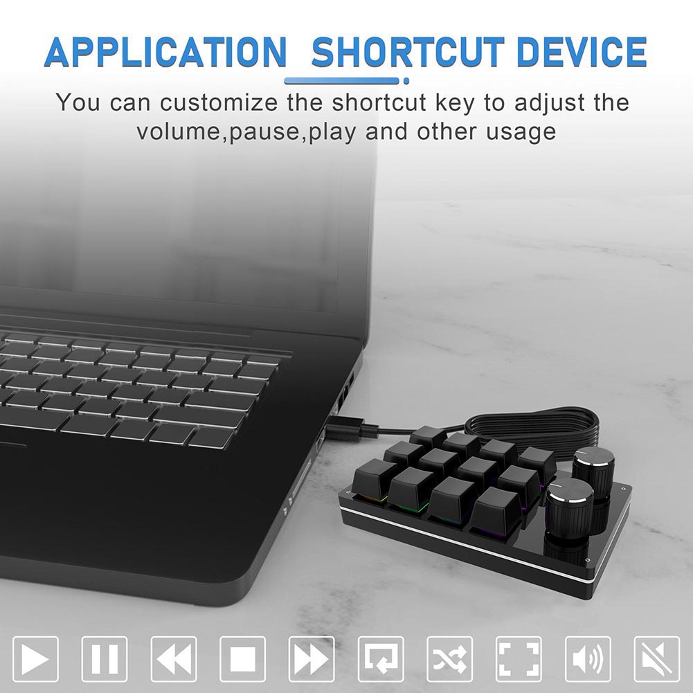 Macro Custom Gaming Keyboard Knob 3 / 4 / 6 / 9 /12 Keys Programmable Hotswap One-handed Mechanical Keypad for PS Drawing. 