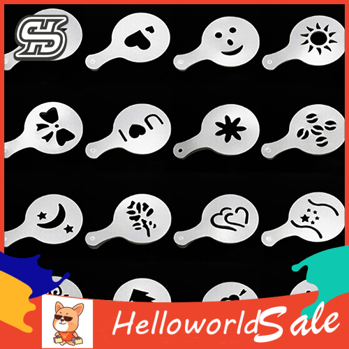 16Pcs Creative Coffee Cappuccino Latte Templates Art Stencil DIY Decoration Mold. 
