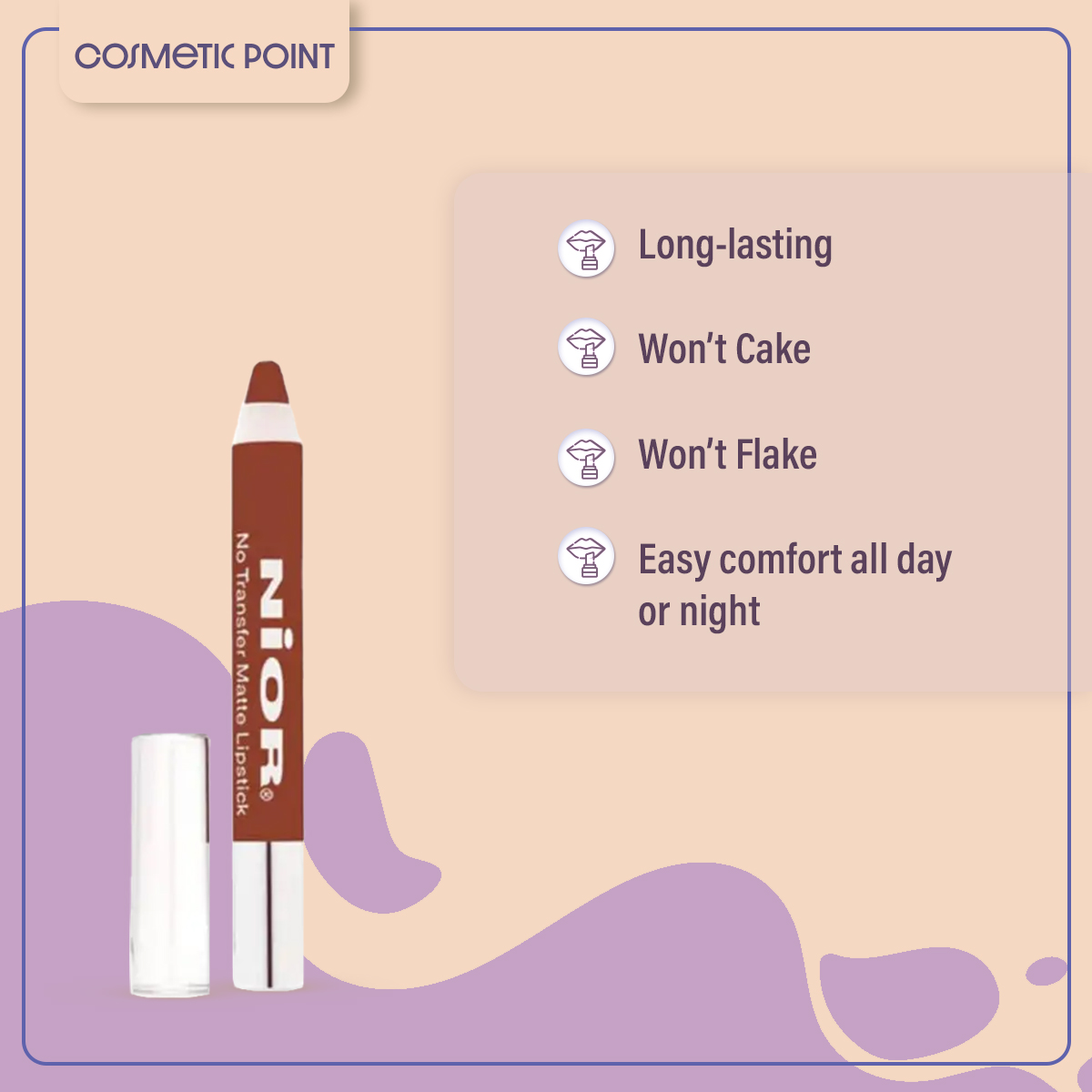 NIOR-NO TRANSFER MATTE LIPSTICK 02. 