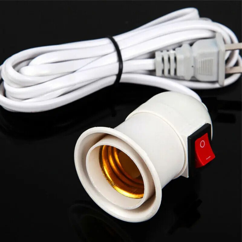 2PCS E27 2.3M Cable Cord Plug In Pendant Lamp Light Bulb Holder With Switch Power Cord US Plug E27 Lamp Holder Universal. 