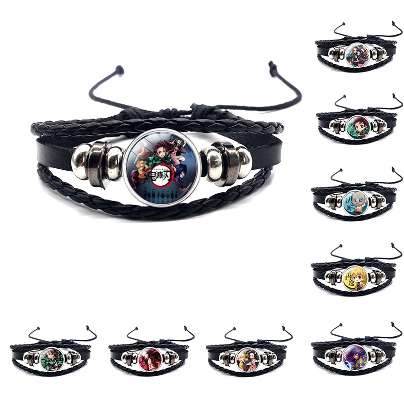 European and American cross-border hand-woven ghost blade time gem adjustable bracelet bracelet animation cowhide