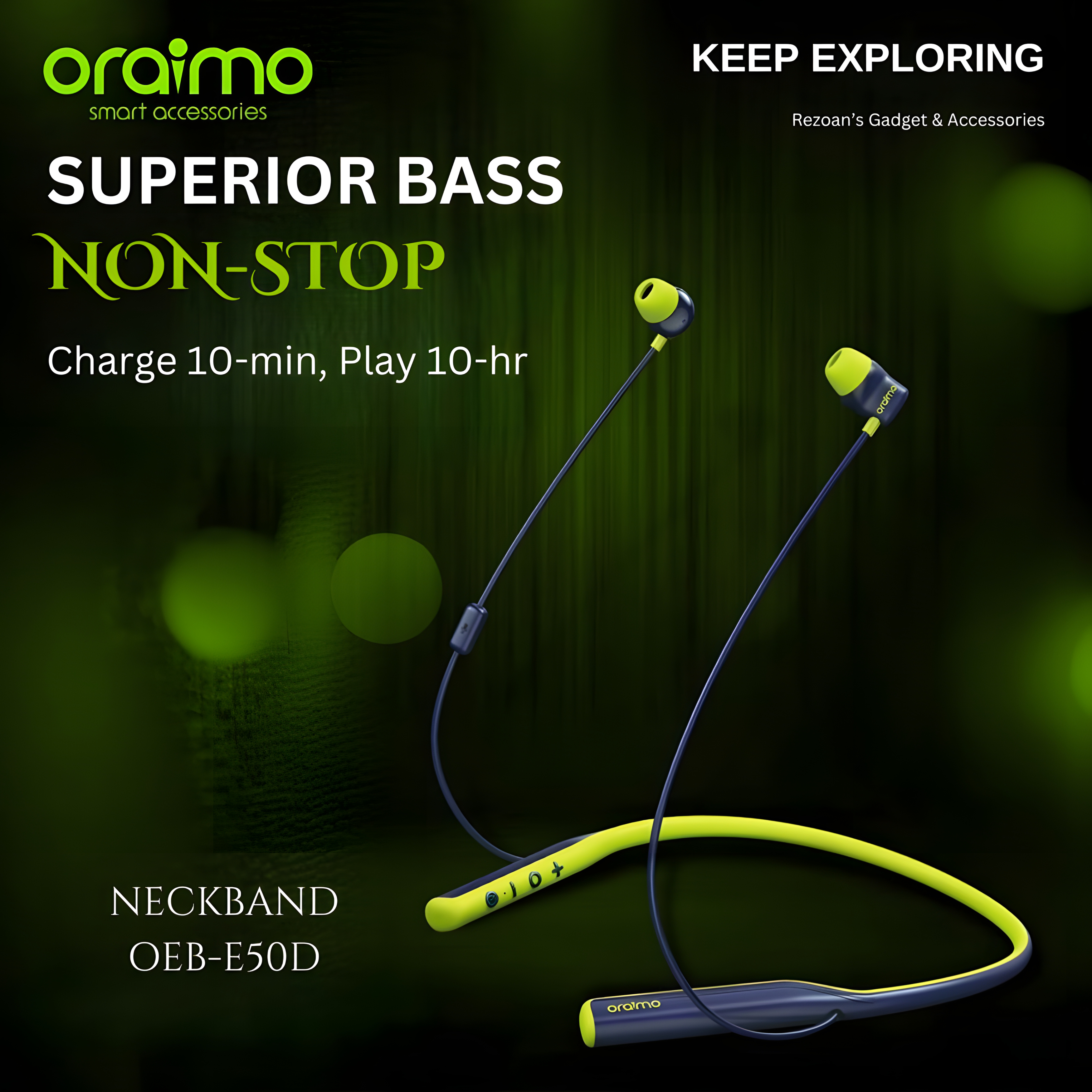 Oraimo  Necklace 4  Dual EQ wireless neckband