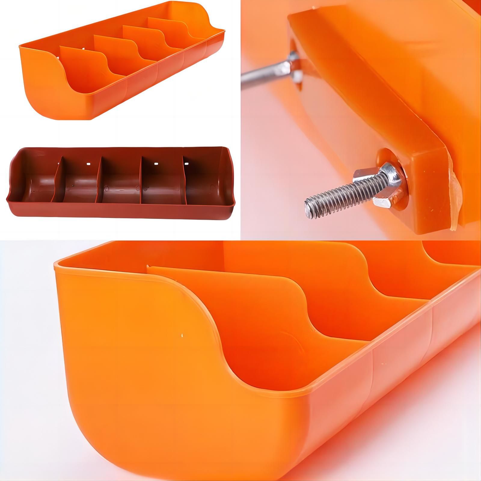 GC Pig Feed Trough, Wall Mounted Pig Feeder, 4 Grids Drinking Trough, 0-40 Centigrade Temperature Range Water Bowl, Farm Supply For Poultry, Livestock. 