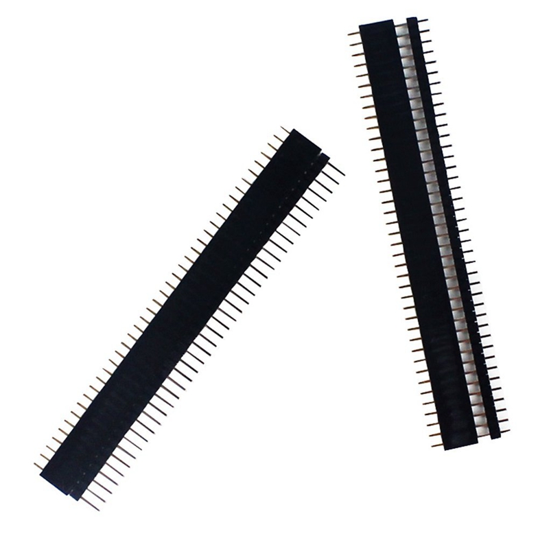 30 Pcs 40 Pin 2.54mm Male & Female Pin headers Plug connector for Arduino Prototype Shield -  Silver + black. 
