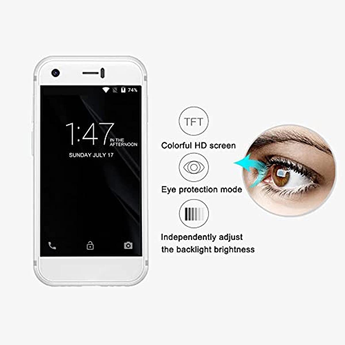 SOYES 7S Mini Android Smart Phone 2GB RAM 16GB ROM 2.54 Inch HD Screen Quad Core 5.0MP Camera Dual SIM Ultra Thin Mobile Phone. 