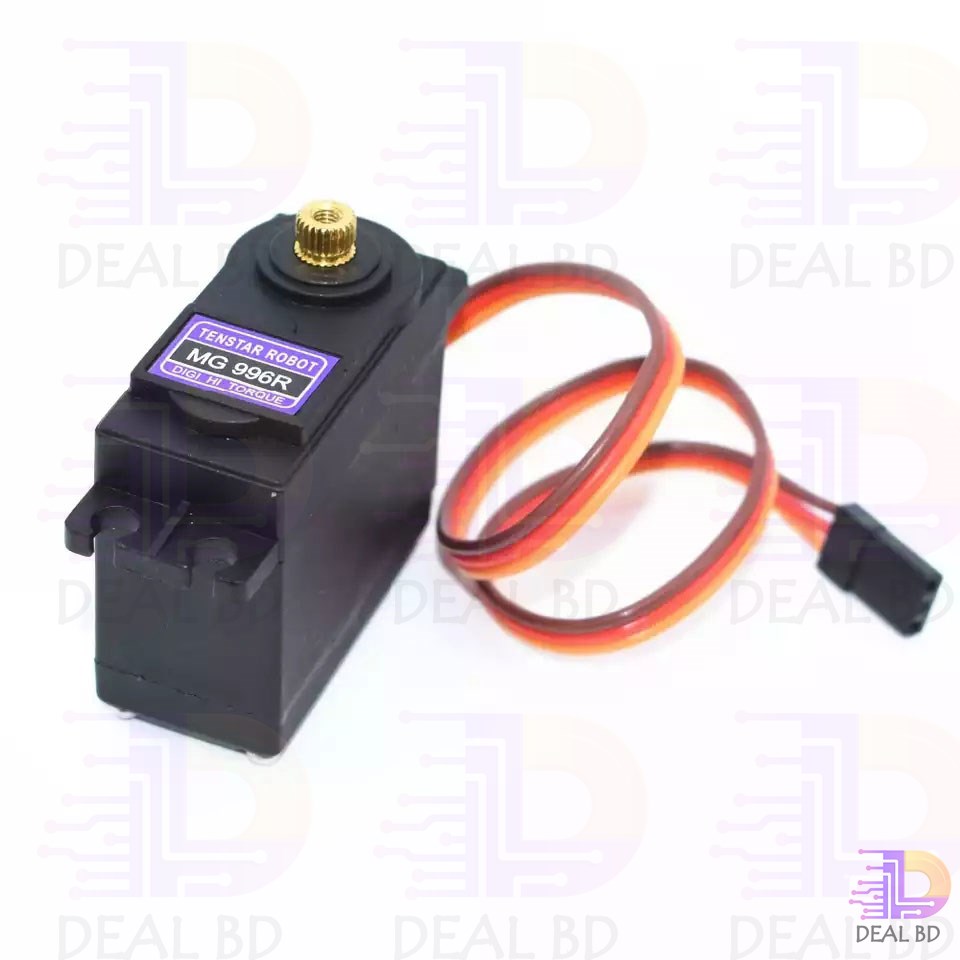 MG996R MG996 MG-996 360 Degree Servo Motor Large Torque DC 4.8V 7.2V Metal Gear Servo Motor 360° Degree Rotation Standard Quality With Cables Wire For Arduino DIY. 