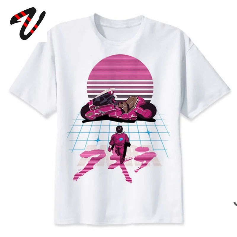 Vaporwave Akira Synthwave Japanese Anime New Vestrts Harajuku Camiseta JUNJI ITO Funny Women Men White T Shirt Print 100 Cotton