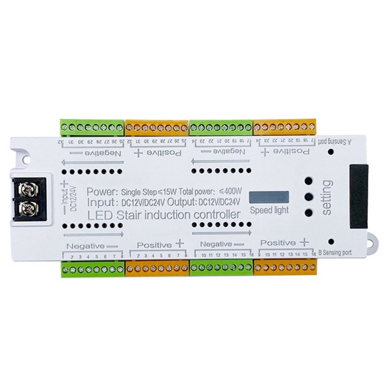 Automatic 32 Channels Stairway Lighting LED Motion Sensor Stair Light Controller Kit for Stairs Flexible Strip 12V 24V. 