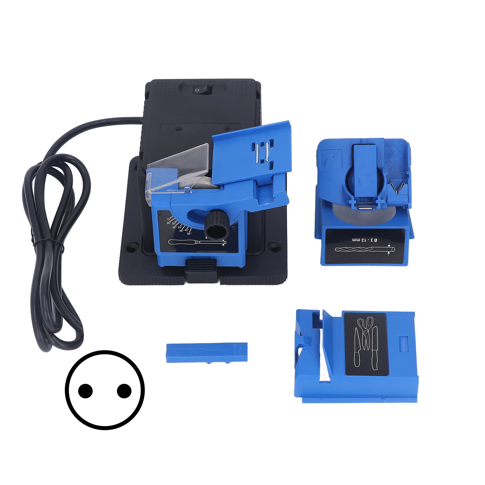 Multi Task Electric Sharpener, Long Life Span Fast Speed Impact Resistance Durable Multifunctional Drill Bit Sharpener High Strength for Chisels for Scissors. 