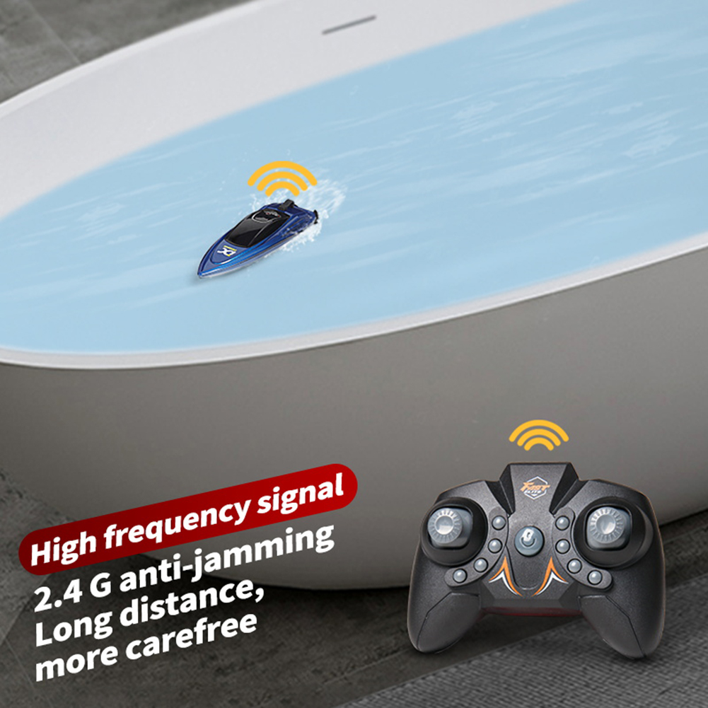 Mini Rc Boat 5km/h Radio Remote Controlled High Speed Ship With Led Light Palm-boat Summer Water Toy Pool Toys Models Gifts. 