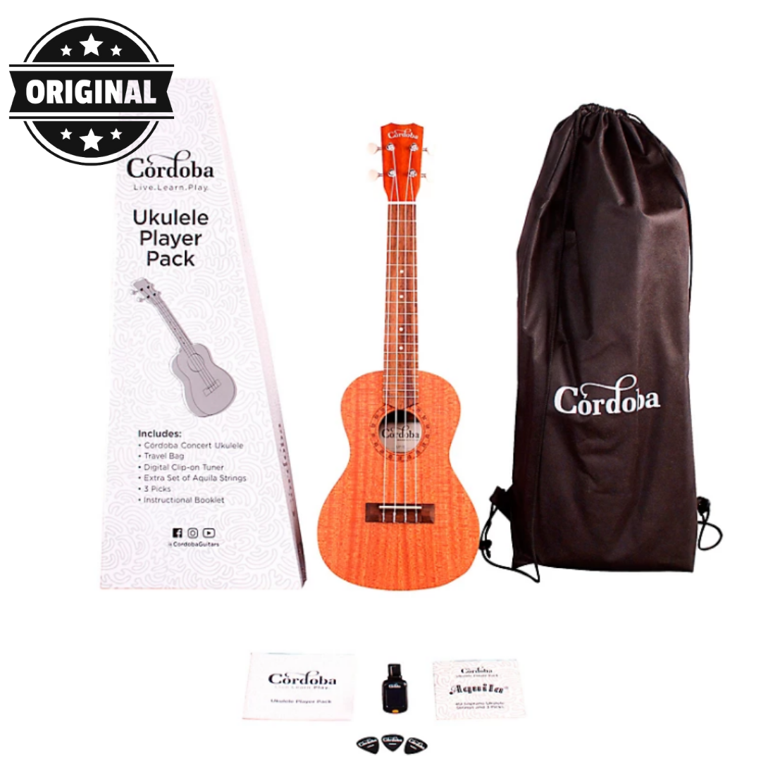 Cordoba Ukulele Player Pack Concert Ukulele Natural zDrop
