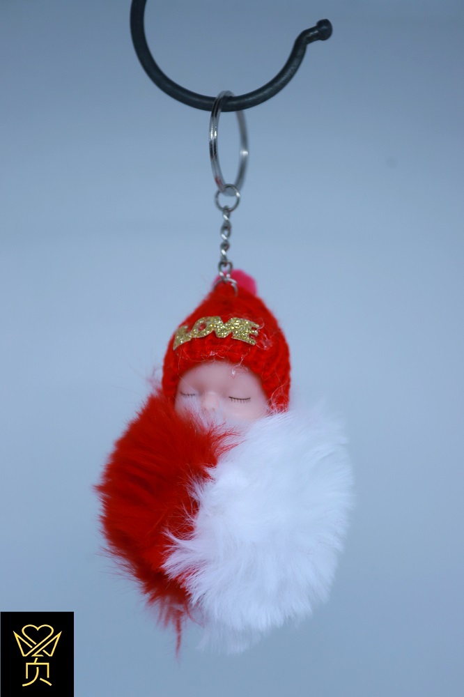 Sleeping Baby Doll Keychain Bag Key Colour full Rings Car Key Pendant Cartoon Pendant Ornaments Gifts - 1 psc -  Key Ring -  As Same As Picture. 