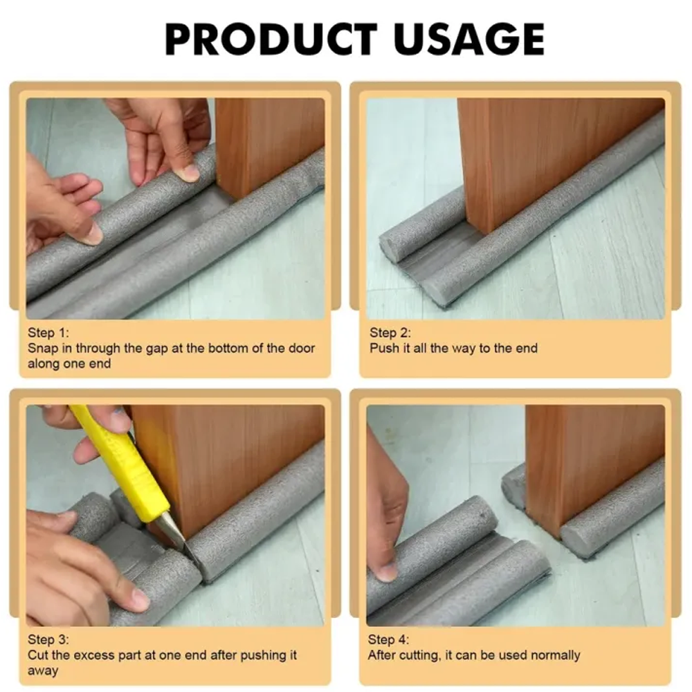 Raxon Innovation PVC Door Guard 93cm Gap Filler for Door Bottom Seal Strip - Sound-Proof, Reduce Noise, Energy Saving Door Stopper for Reduce Door Dust, Insects Protector. 