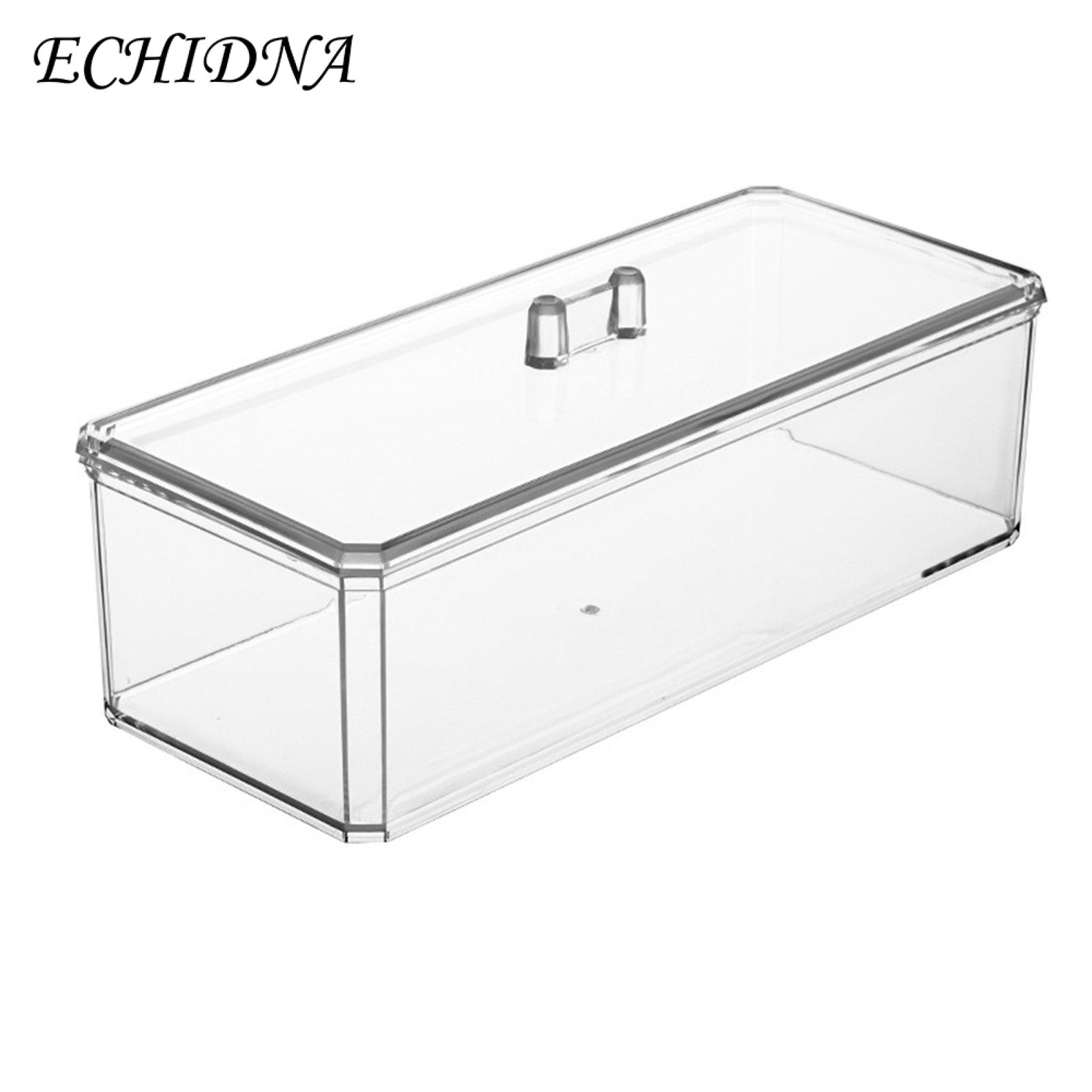 Jewelry Storage Container Transparent Acrylic Bathroom Organizer with Multiple Compartments Large Capacity Storage Box for Cotton Balls Swabs Dustproof Case for Acrylic Jewelry Box
