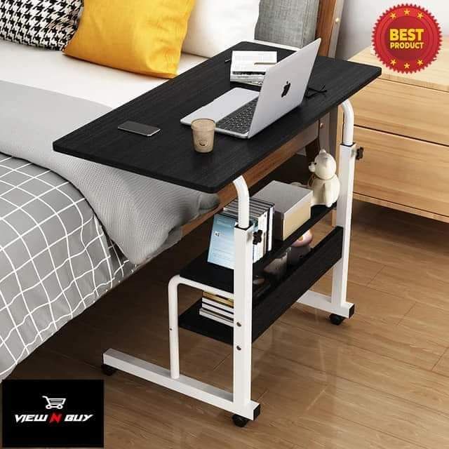 Height Adjustable Laptop Table  Movable Laptop Desk With Storage Shelf - Convenient And Versatile Desk For Flexible Workspaces. 