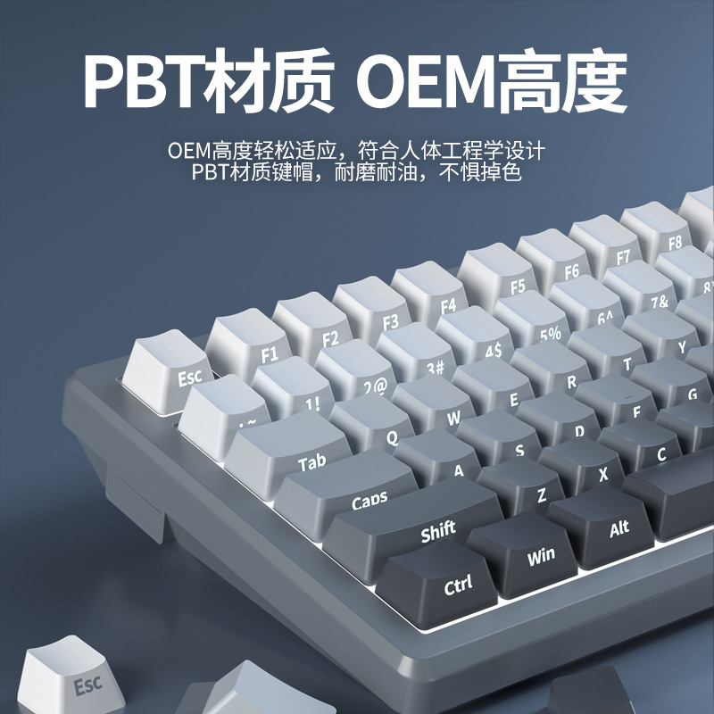 K99 Side Engraved Gradient PBT Mechanical Keyboard Lower Lamp Position White Light Hot Plug Customized Gaming Electronic Sports Wired Keyboard. 