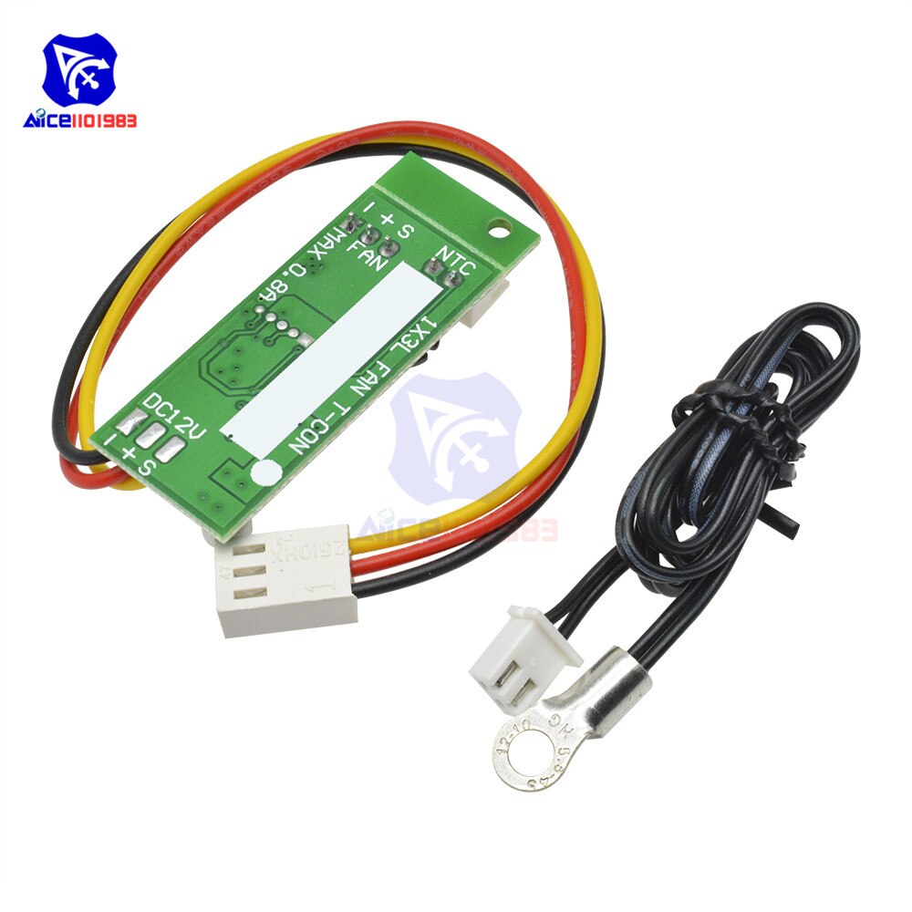 【Alizeker Mall】DC 12V Temperature Denoised Controller ON/OFF for PC Fan/Alarm Board Module with NTC Sensor Probe. 