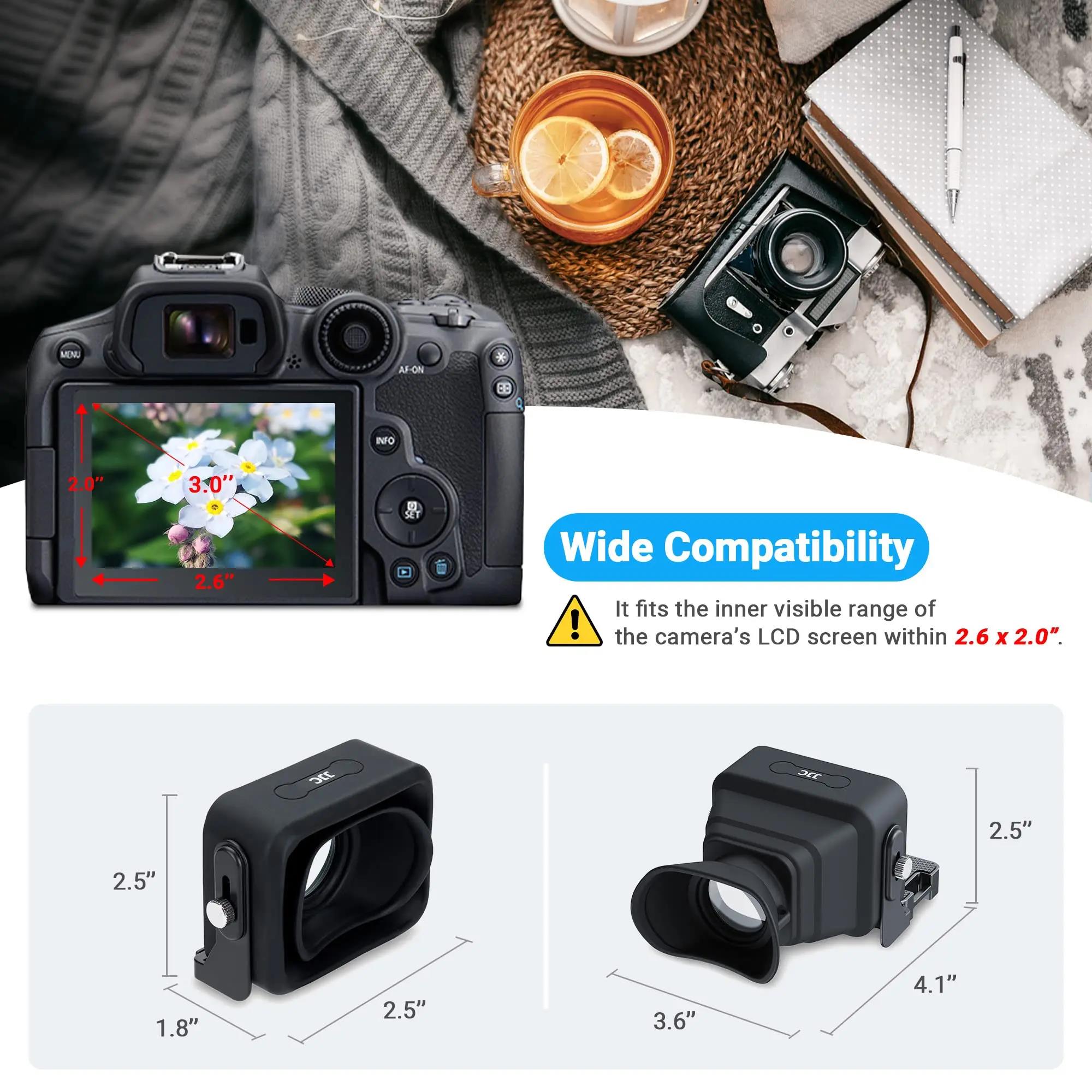 JJC Sonying Viewfinder Professional 3.0x HD LCD Screen Viewfinder Camera Extender Eyecup Eyepiece for Sony FX30 FX3 Camera Black. 