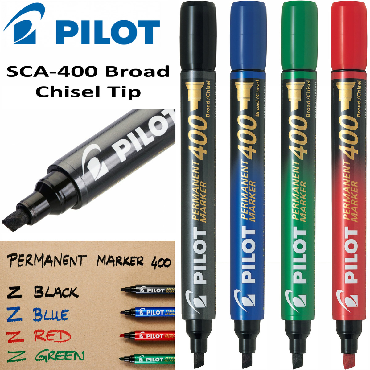 Pilot Super Colour Permanent Marker SCA-400 Pack of 4ps