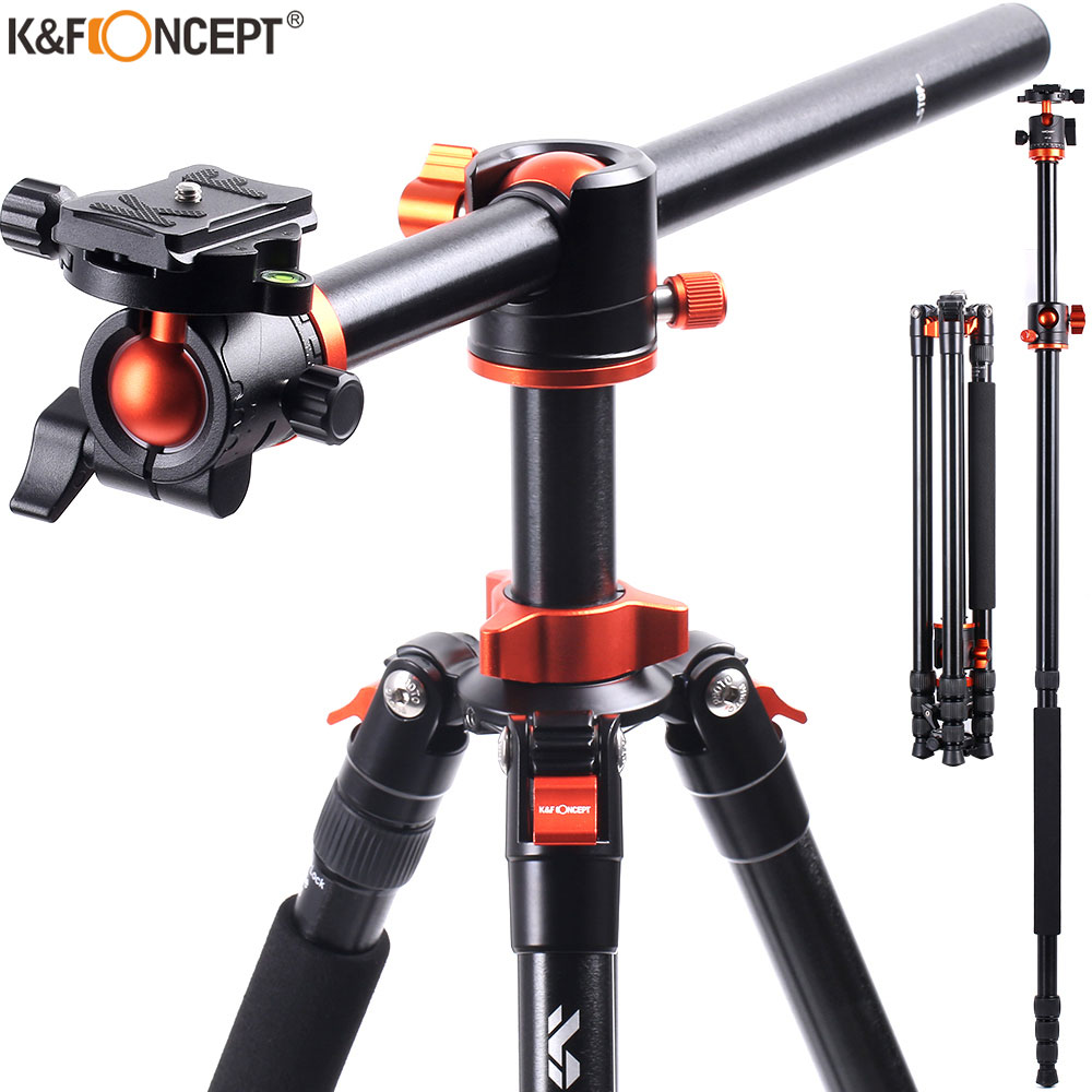 K F Concept SA254T1 93 Inch Camera Tripod 4 Section Aluminium Detachable Tripod with 360 Degree Ball Head Quick Release Plate