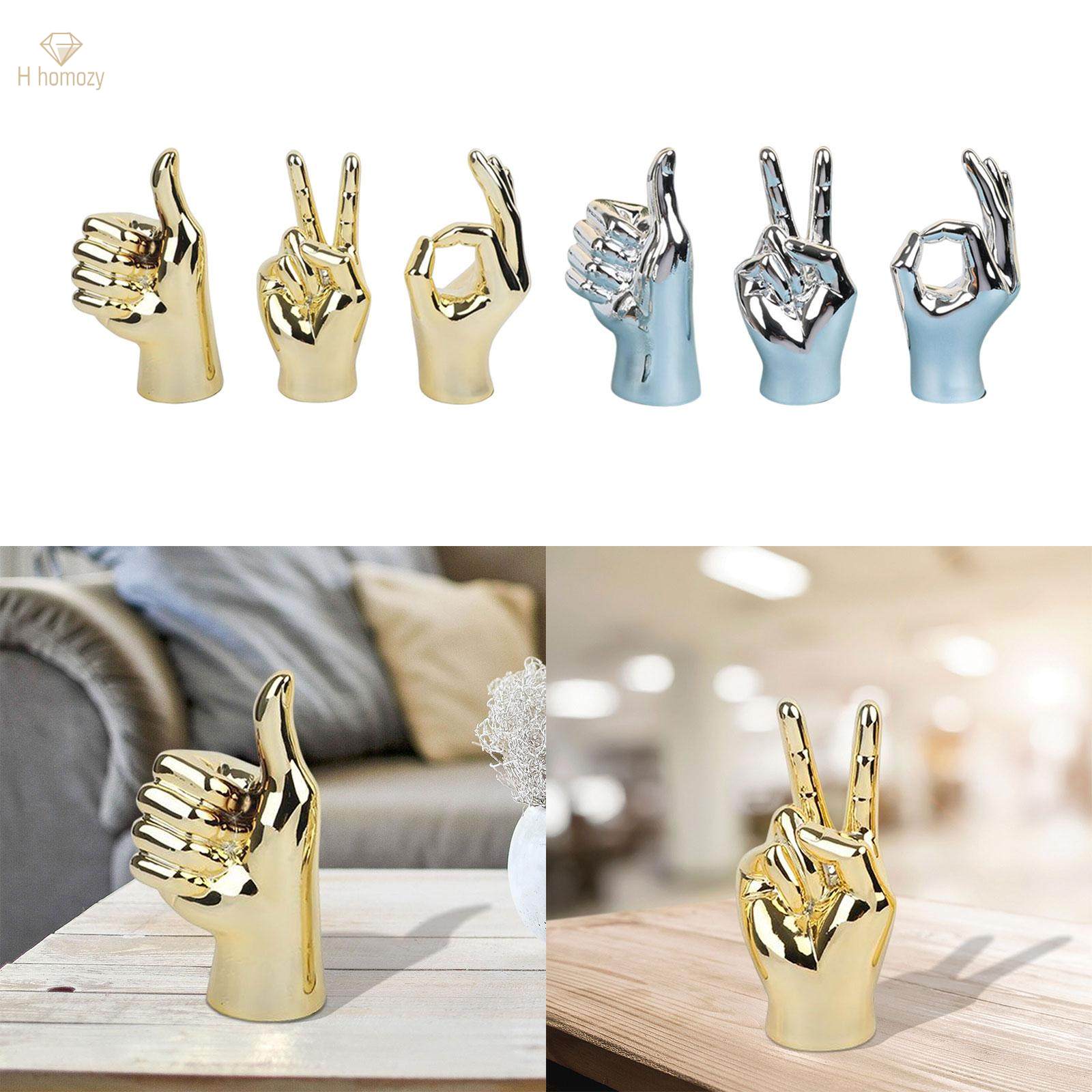 Hand Gesture Statue Creative Hand Sculpture for Home Table Centerpiece Decor Thumbs Up Aureate. 